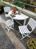 Tuinset - Tafel en stoelen, Tuin en Terras, Ophalen of Verzenden, Gebruikt, Rond, Kunststof