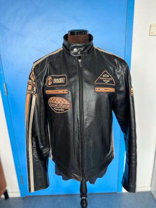 Sluisleder motor jacket. Maat M., Motoren, Kleding | Motorkleding, Jas | leer, Tweedehands, Verzenden