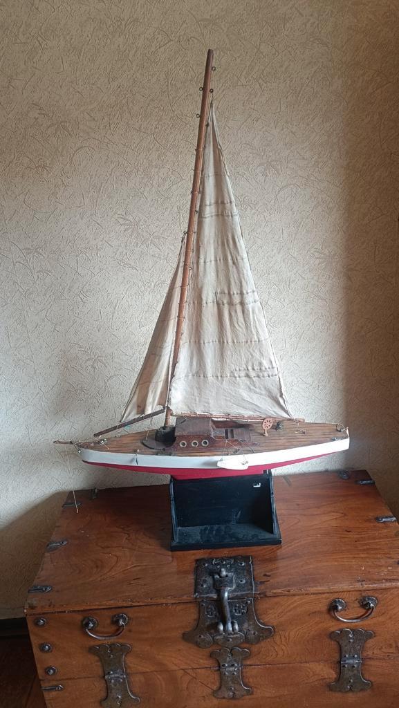 Houten Zeilboot Model - Schaalmodel, Hobby en Vrije tijd, Modelbouw | Boten en Schepen, Gebruikt, Groter dan 1:32, Overige merken