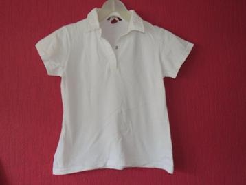 ZGAN Poloshirt wit met broderiekraag maat 152 beschikbaar voor biedingen