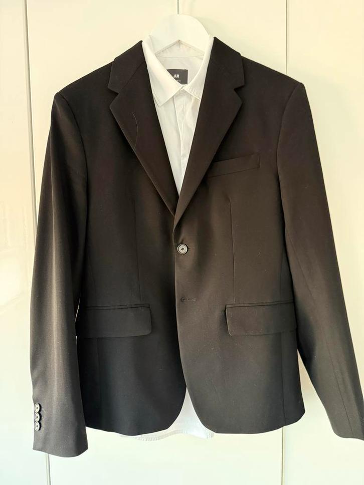 Zara pak zwart 46 & H&M overhemd wit S, Kleding | Heren, Overhemden, Zo goed als nieuw, Halswijdte 38 (S) of kleiner, Zwart, Ophalen of Verzenden