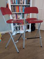 Twee rode barkrukken, Huis en Inrichting, Barkrukken, Ophalen of Verzenden, Gebruikt