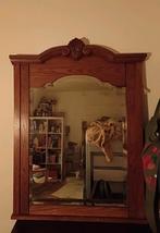 prachtige oude spiegel met houten lijst, Antiek en Kunst, Ophalen, Rechthoekig