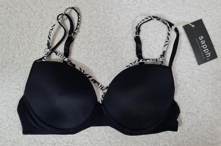 Sapph Beugel BH 70C Zwart Zebra (469), Kleding | Dames, Ondergoed en Lingerie, BH, Zwart, Ophalen of Verzenden