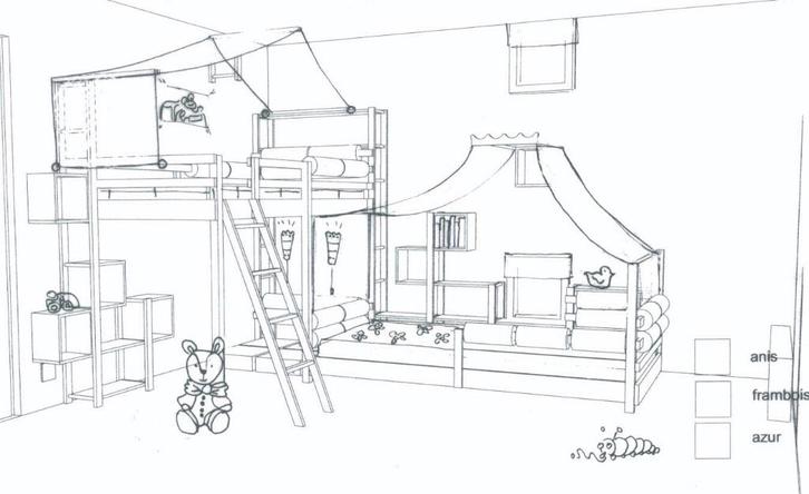 Waanzinnig stapelbed Vibel, Kinderen en Baby's, Kinderkamer | Bedden, Gebruikt, 180 cm of meer, 85 tot 100 cm, Hoogslaper of Stapelbed