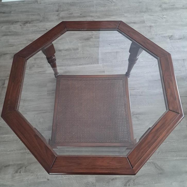 Salontafel met Glazen Blad 100x100, Huis en Inrichting, Tafels | Salontafels, Gebruikt, Minder dan 50 cm, 50 tot 100 cm, 50 tot 100 cm