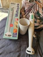 Zgan vintage Braun MultiQuick staafmixer met Mixbeker in doo, Ophalen of Verzenden, Zo goed als nieuw