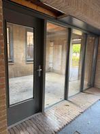 Hardhouten schuifpui met glas, Doe-het-zelf en Verbouw, Gebruikt, Aluminium, Ophalen of Verzenden, Inclusief glas