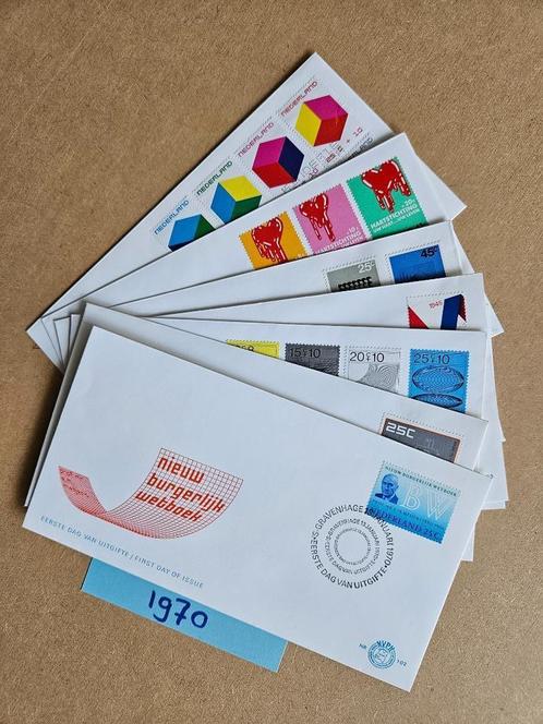 FDC JAAR 1970 - COMPLEET - 8 EERSTE DAG ENVELOPPEN, Postzegels en Munten, Postzegels | Eerstedagenveloppen, Onbeschreven, Nederland