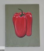 Botanisch schilderij paprika, gesigneerd (model 2), Antiek en Kunst, Ophalen of Verzenden