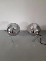 Chrome eyeball lamp Silver 2x, Minder dan 50 cm, Ophalen of Verzenden, Zo goed als nieuw