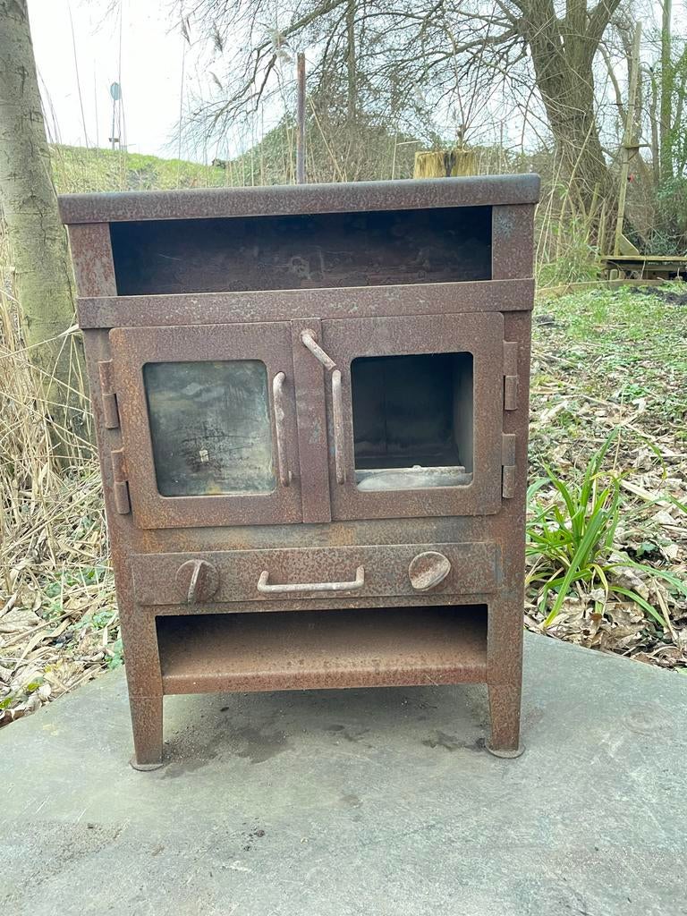 Industriële Gietijzeren Tuinkachel / Buitenhaard, Tuin en Terras, Ophalen, Gebruikt