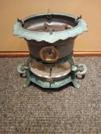 Grijsgewolkt emaille 1pits petroleumstel Georg Haller, Antiek en Kunst, Antiek | Emaille, Ophalen of Verzenden