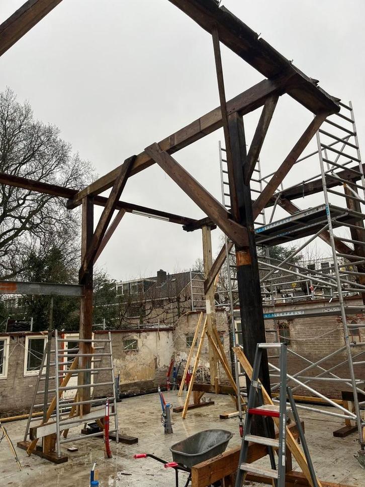 Houten gebinten, Doe-het-zelf en Verbouw, Hout en Planken, Gebruikt, Balk, Grenen, 300 cm of meer, 50 mm of meer, Ophalen