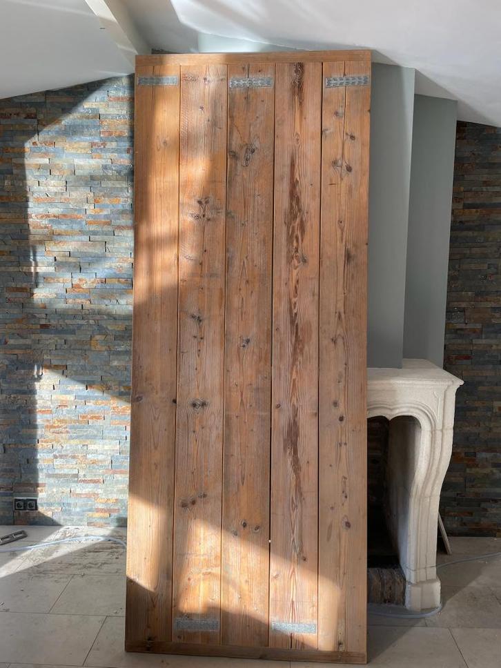 Houten schuifdeur van steigerhout, Doe-het-zelf en Verbouw, Deuren en Horren, Gebruikt, Binnendeur, 215 cm of meer, 80 tot 100 cm