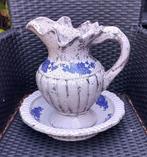 Wit blauwe tuin lampetkan en schaal, Tuin en Terras, Tuinvazen, Ophalen of Verzenden, Gebruikt