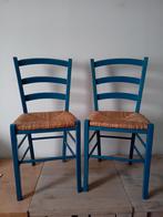 Stoeltjes (set), Huis en Inrichting, Stoelen, Ophalen, Twee, Blauw, Zo goed als nieuw