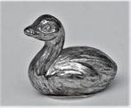 Eendje - zilverkleurig - Hoogte 1,9 cm (122) - NIEUW, Ophalen of Verzenden, Nieuw, Vogel, Beeldje of Figuurtje