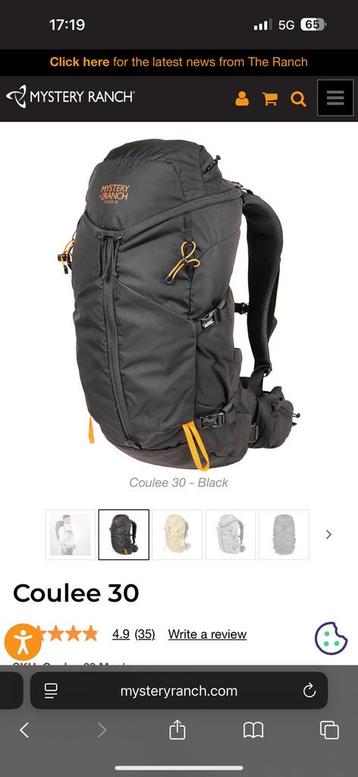 Mystery Ranch coulee 30 zwart rugtas NIEUW! beschikbaar voor biedingen