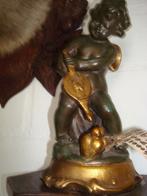 engeltje met console antiek groen goud paridor, Antiek en Kunst, Ophalen of Verzenden