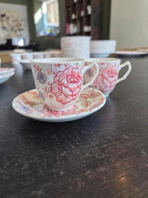 Espresso Kopjes  johnson brother rose Chintz Set van 2, Antiek en Kunst, Antiek | Servies los, Ophalen of Verzenden