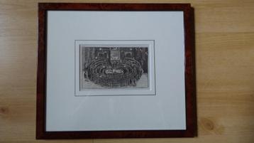 Originele gravure van Anatomisch theater Leiden 1614 beschikbaar voor biedingen