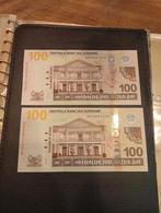 Surinaamse unc 100 Dollar Biljetten -  2 st HD serie 2020, Ophalen of Verzenden, Noord-Amerika