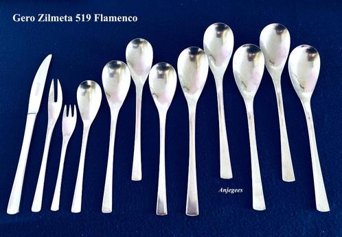 519 Flamenco Gero zilmeta 12 stuks bestek, Antiek en Kunst, Antiek | Bestek, Ophalen