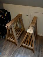 Houten Schragen - 2 stuks - IKEA MITTBACK, Ophalen, Zo goed als nieuw, Minder dan 70 cm