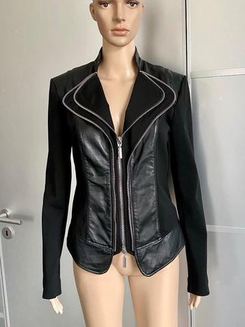 i704 Arma: echt leren jasje maat M=38/40 leer zwart blazer beschikbaar voor biedingen