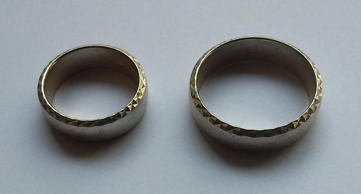 Zilveren ringen set - Anjer - 21mm & 16mm, Sieraden, Tassen en Uiterlijk, Ringen, Zo goed als nieuw, Dame of Heer, Kleiner dan 17