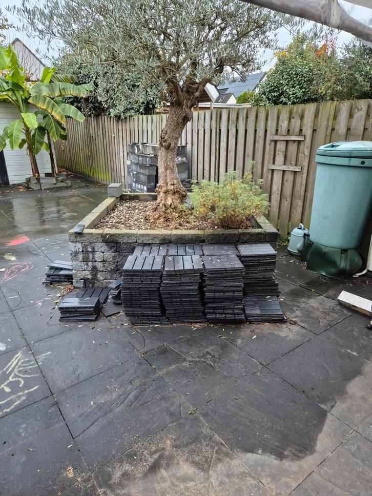 IKEA Runnen Vlonders - Donkergrijs, Tuin en Terras, Tegels en Klinkers, Gebruikt, Terrastegels, Kunststof, Minder dan 5 m², Ophalen