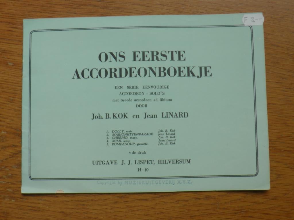 Ons eerste accordeon boekje -, Ophalen of Verzenden, Zo goed als nieuw, Artiest of Componist, Populair
