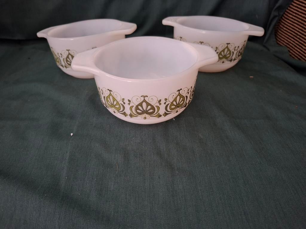 3 vintage glazen soepkommen, Ophalen of Verzenden