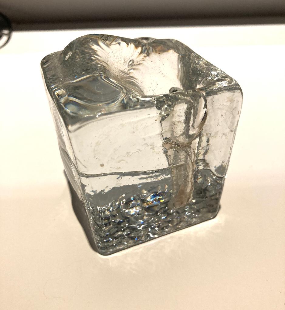 Pukeberg glazen vintage vaasje, Ophalen of Verzenden