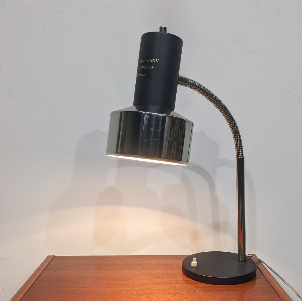 Grote zwarte vintage bureaulamp uit de jaren '80, Ophalen of Verzenden