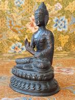 Mooi zwaar antiek Oosters brons beeldje van Boeddha 14 cm., Ophalen of Verzenden
