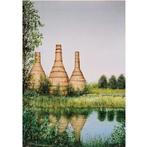 De kalkovens aan de Drentse hoofdvaart bij Meppel., Antiek en Kunst, Ophalen of Verzenden