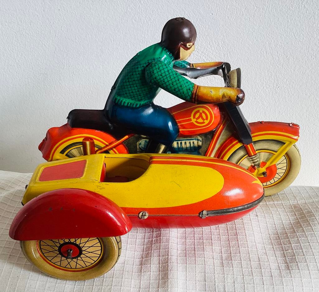 1960 Opwindbare blikken Russische Motor + zijspan,USSR,Mooi!, Ophalen