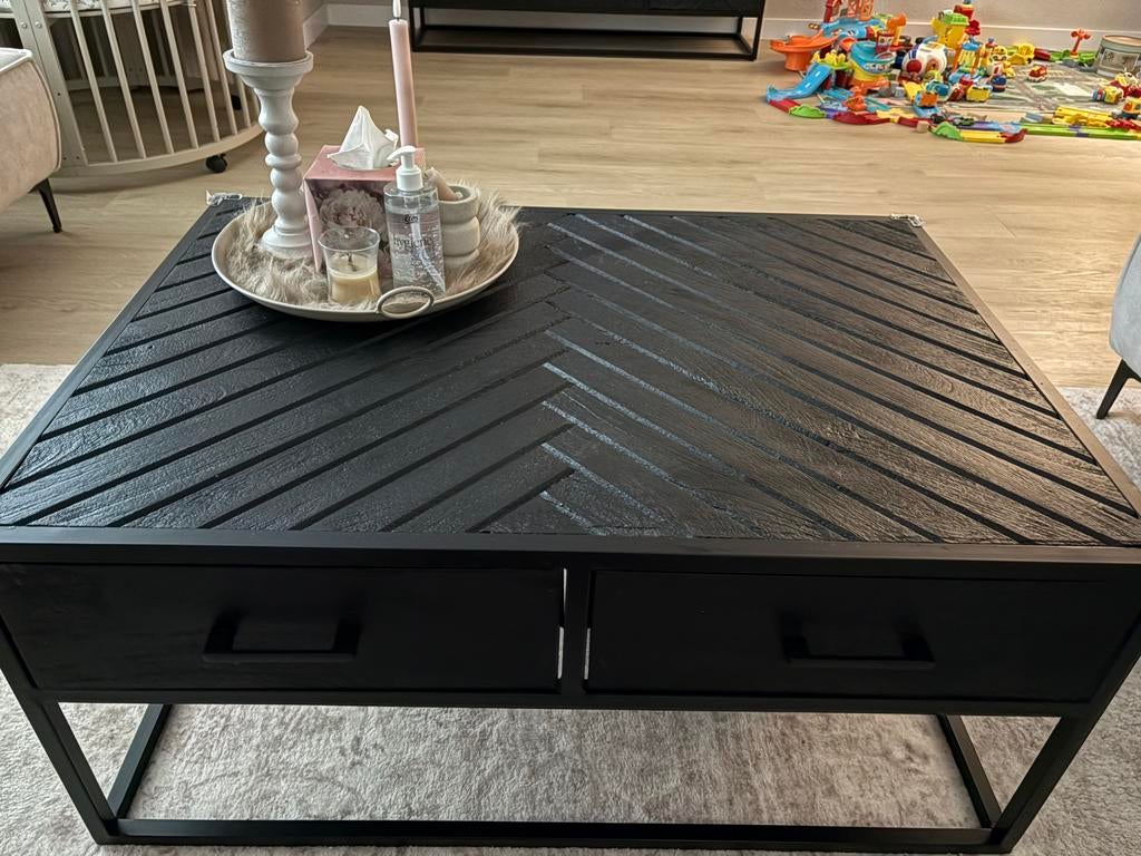 Salon tafel visgraat, 100 tot 150 cm, Zo goed als nieuw, Minder dan 50 cm, Rechthoekig