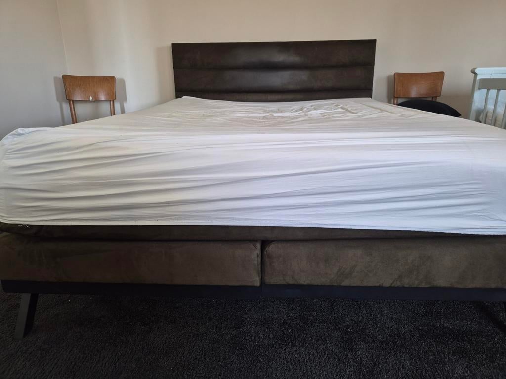 Boxspring 160x200 met hoofdbord, Ophalen of Verzenden