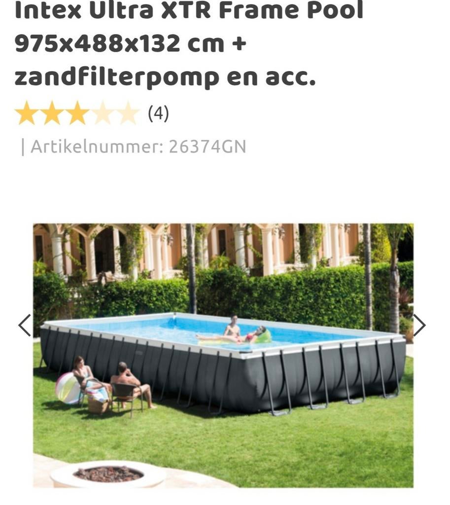 Intex Ultra XTR Frame Zwembad 975x488x132 met warmtepomp, 300 cm of meer, Rechthoekig, Ophalen, 120 cm of meer