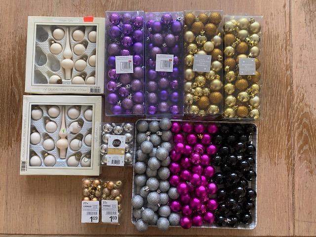 kerstballen div. soorten en maten (zie omschrijving), Diversen, Kerst, Ophalen of Verzenden, Zo goed als nieuw