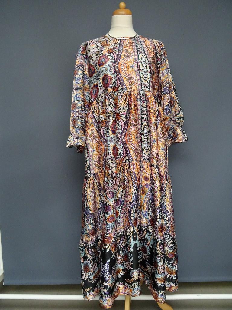 ZEZE NORDIC maat L, lange strokenjurk., Overige kleuren, ZE-ZE NORDIC, Maat 42/44 (L), Ophalen of Verzenden