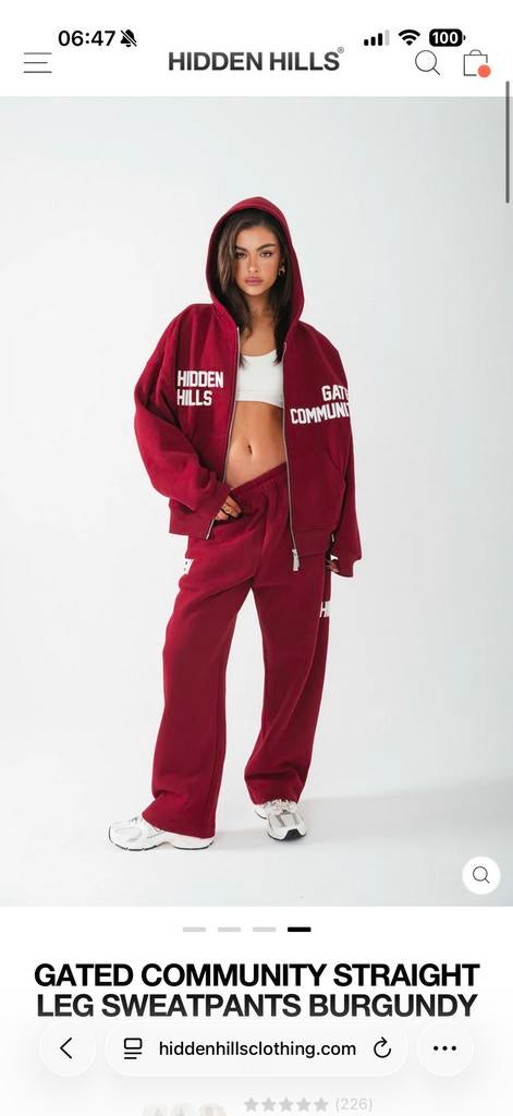 Hidden Hills Gated Community Zip Hoodie + Straight Leg Pants, Ophalen of Verzenden, Zo goed als nieuw, Zwart