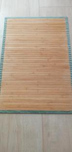 Bamboe badmat naturel -latjes, groene afwerkbies- 75x50 cm, Ophalen of Verzenden, Nieuw, Overige kleuren, Badmat
