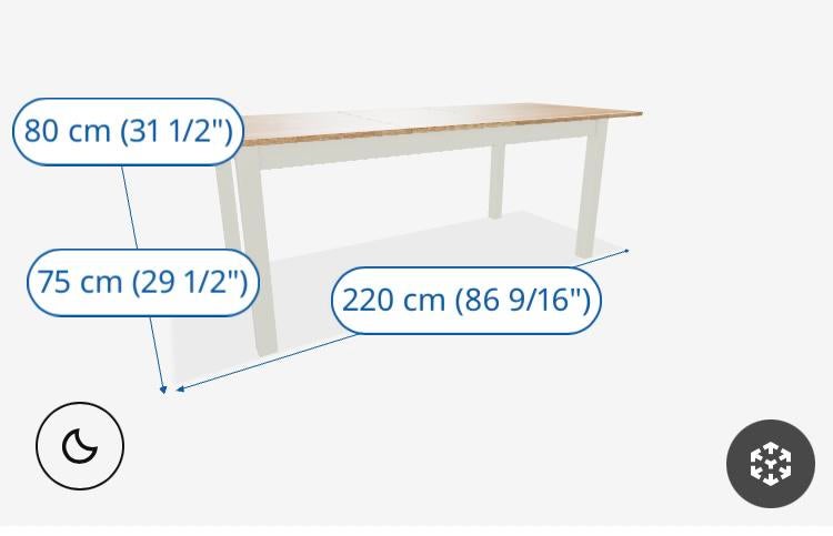 Witte uitschuifbare Ikea tafel, Ophalen, Gebruikt, 200 cm of meer, 50 tot 100 cm