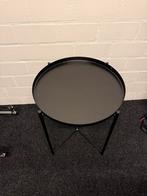 Ikea Zwart bijzettafeltje, rond, Minder dan 55 cm, Gebruikt, Metaal of Aluminium, Rond