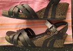 Leren sandalen met sleehak Panama Jack 39, Zwart, Zo goed als nieuw, Panama Jack, Sandalen of Muiltjes