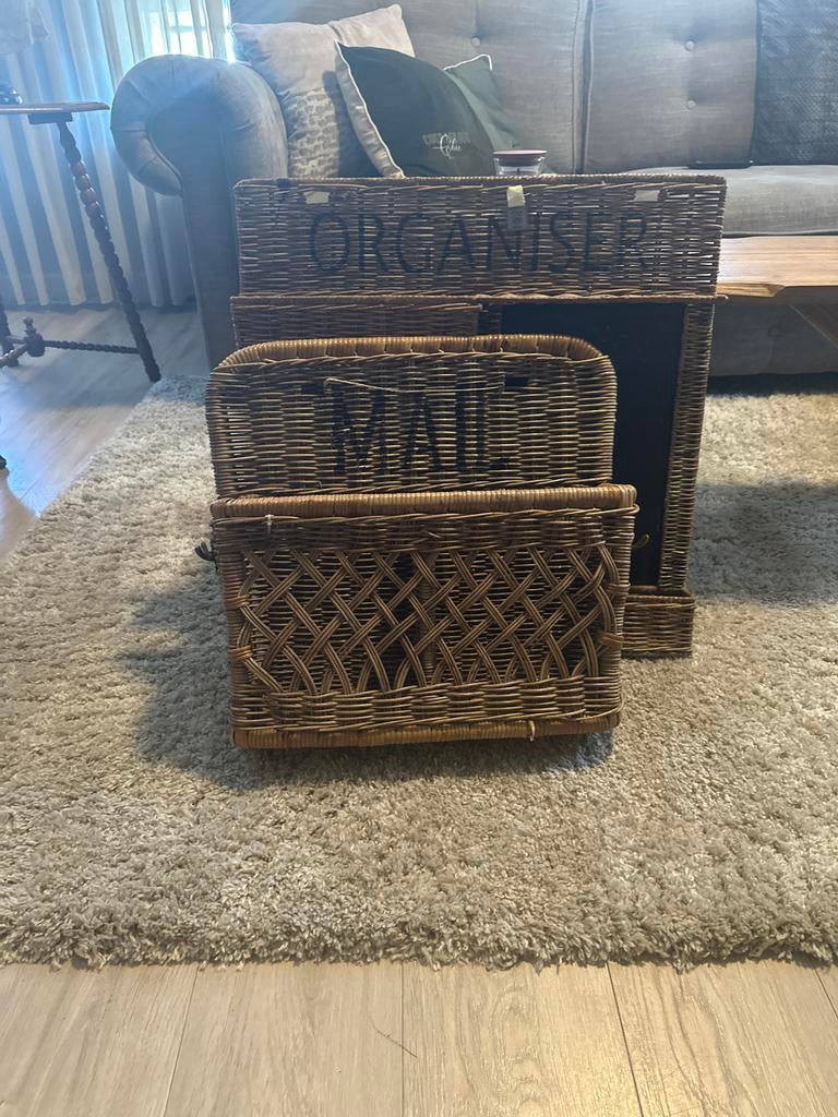 Riviera Maison Mail mand, Ophalen, Gebruikt, Landelijk, Natuurlijk materiaal
